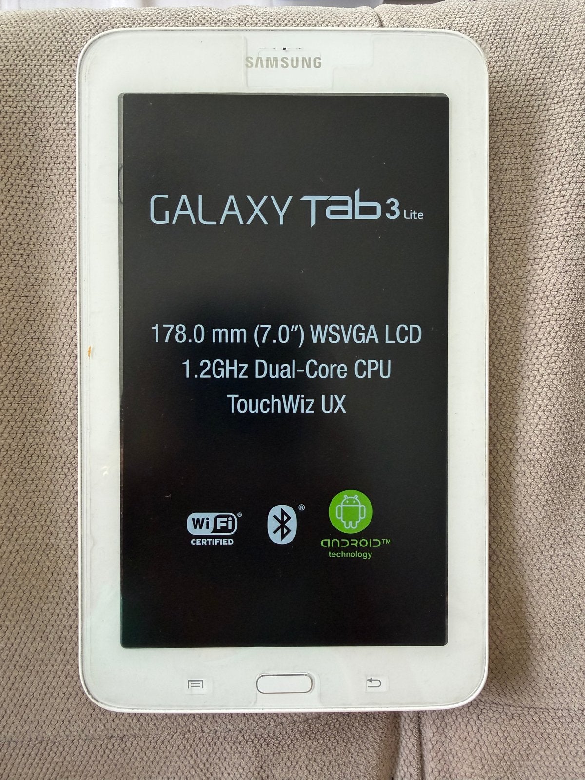 Samsung Galaxy Tab 3 Lite 8GB - Werkt niet (oplader mist), Ophalen of Verzenden, Niet werkend, 7 inch of minder, Wi-Fi
