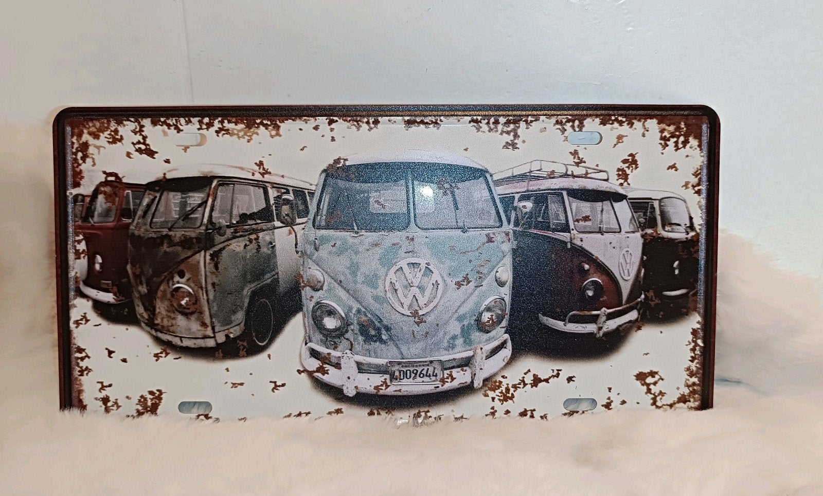 Metalen Retro Wandbord – Vintage Volkswagen T1 Busjes, Verzamelen, Ophalen of Verzenden, Zo goed als nieuw, Reclamebord