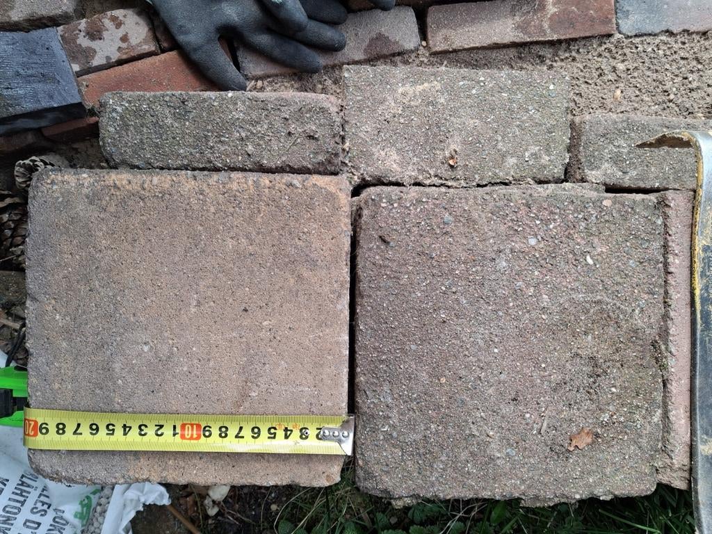 Trommelstenen 20x20 4 m2, Ophalen, Gebruikt, Beton, Klinkers