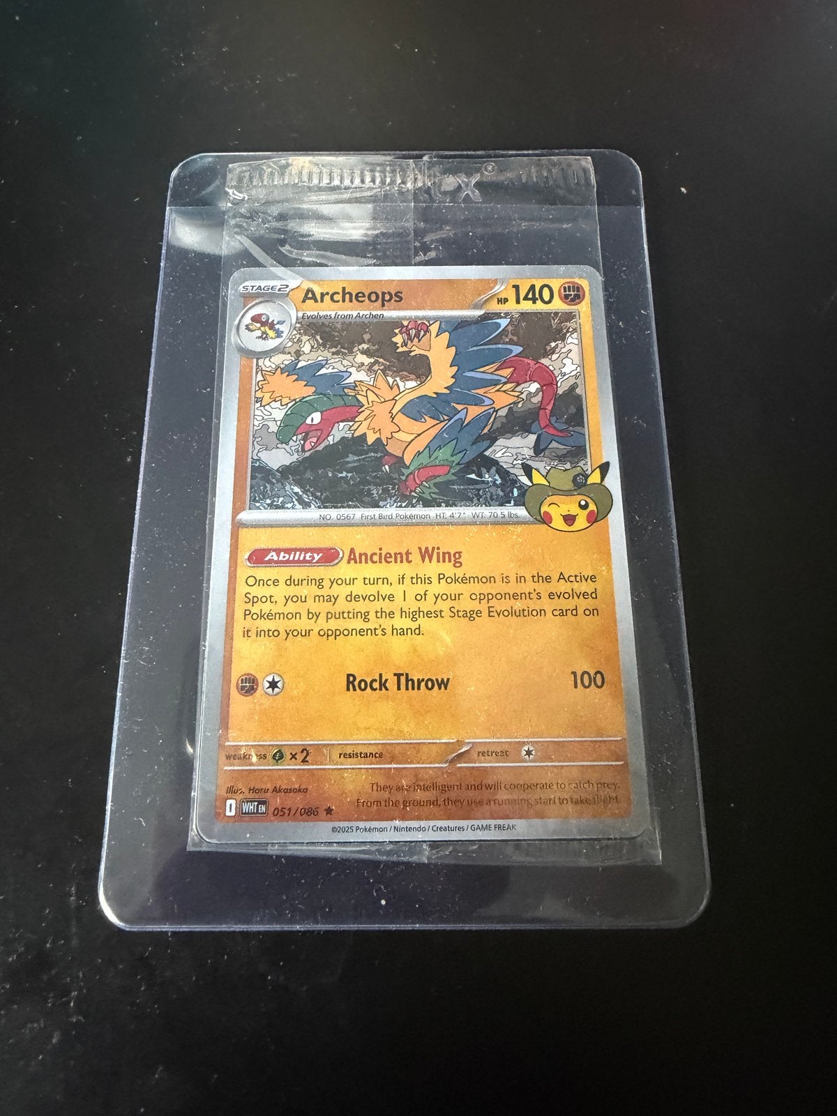 Sealed (Pikachu Stamped) Archeops Chicago Museum Promo, Ophalen of Verzenden, Zo goed als nieuw, Losse kaart