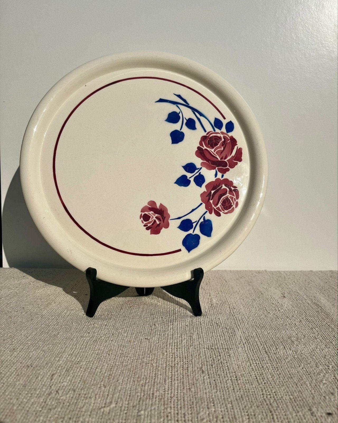 vintage Franse serveerschaal bloem Badonviller, Ophalen of Verzenden