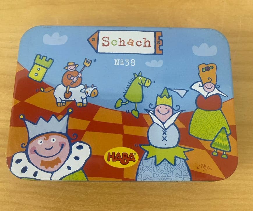 Haba Schaakspel in handig blikje - Ideaal voor op reis!, Ophalen, Gebruikt, Jongen of Meisje