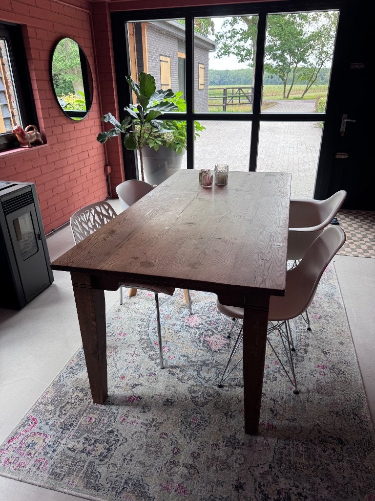 Grenen eethoektafel, Ophalen, Gebruikt, 50 tot 100 cm, Vijf personen of meer