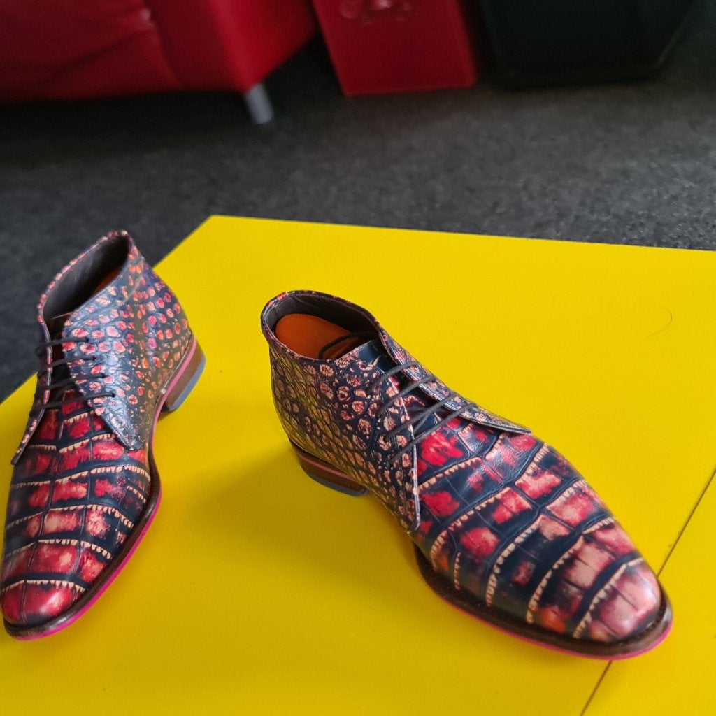 Floris Van Bommel half hoog schoenen met rode kleur 7/5, Overige kleuren, Floris van Bommel, Ophalen of Verzenden, Zo goed als nieuw