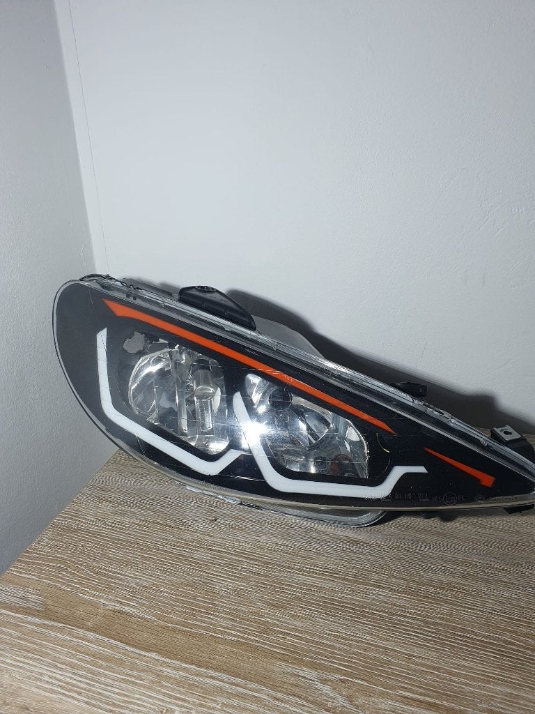 Peugeot 206 LED BMW Look Koplampen met Custom DRL, Ophalen of Verzenden, Gebruikt, Peugeot