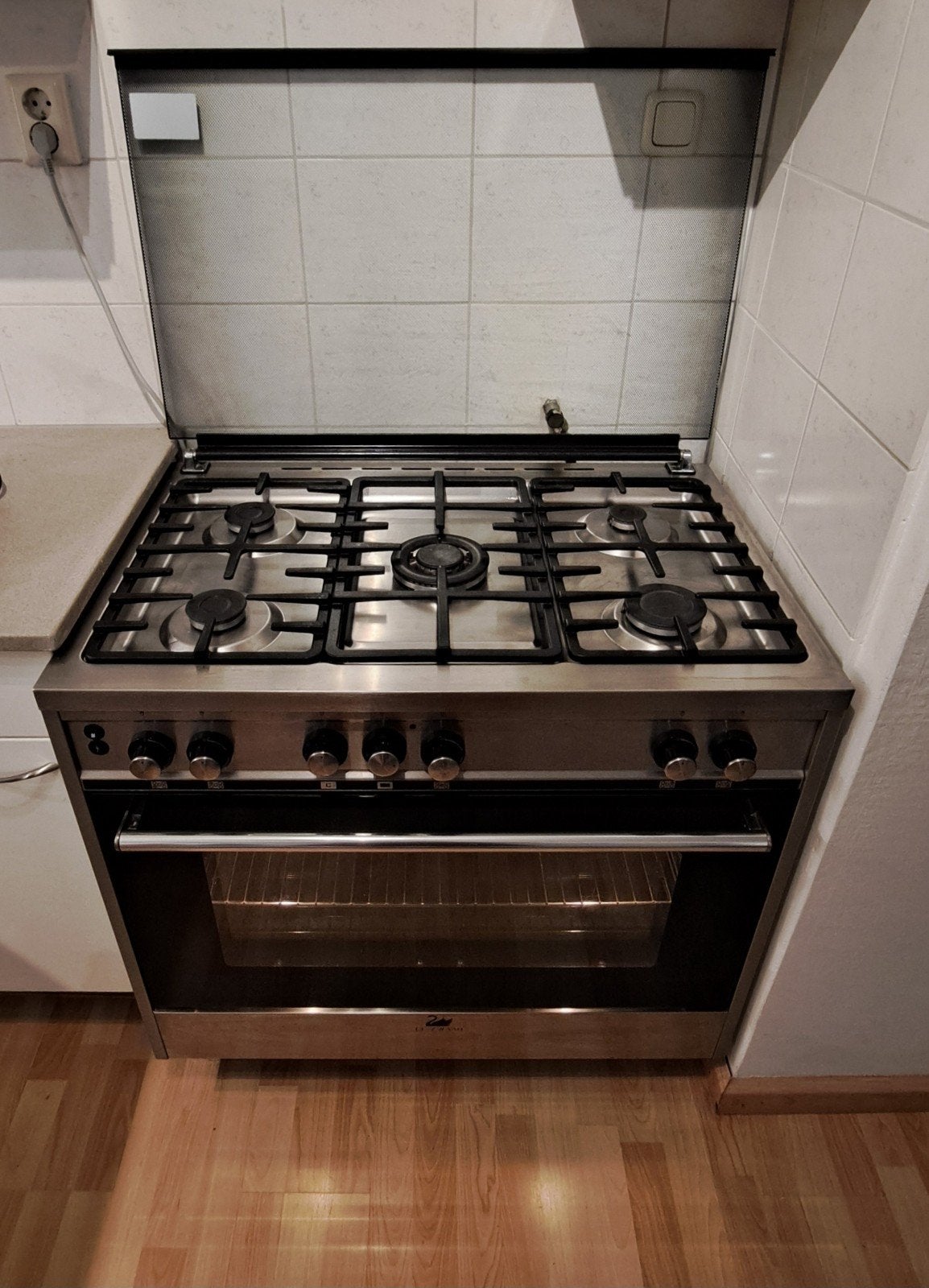 5-pits gasfornuis met oven en glazen afdekplaat, Ophalen, Gebruikt, 60 cm of meer, Gas