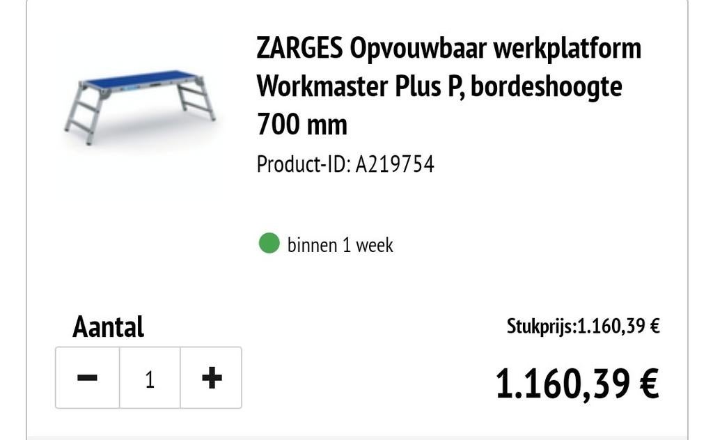 ZARGES Opvouwbaar werkplatform, Ophalen of Verzenden