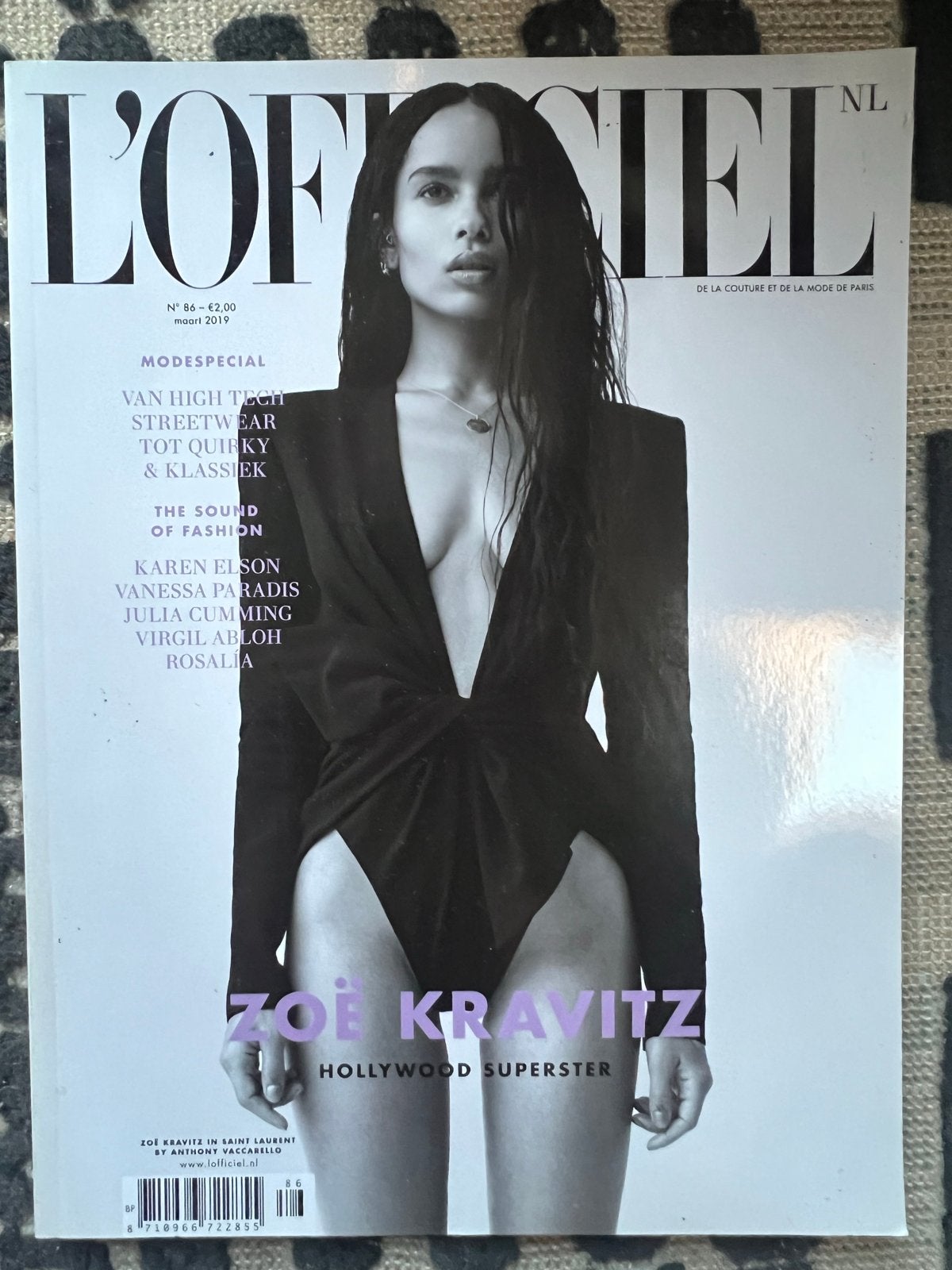 L'Officiel NL Magazine Maart 2019 - Zoë Kravitz Cover, Ophalen of Verzenden, Zo goed als nieuw, Glossy
