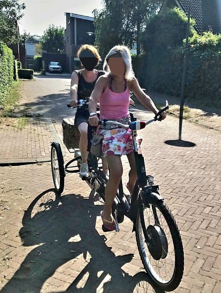 Van Raam Twinny Plus, elektrische driewieltandem, Ophalen, Zo goed als nieuw