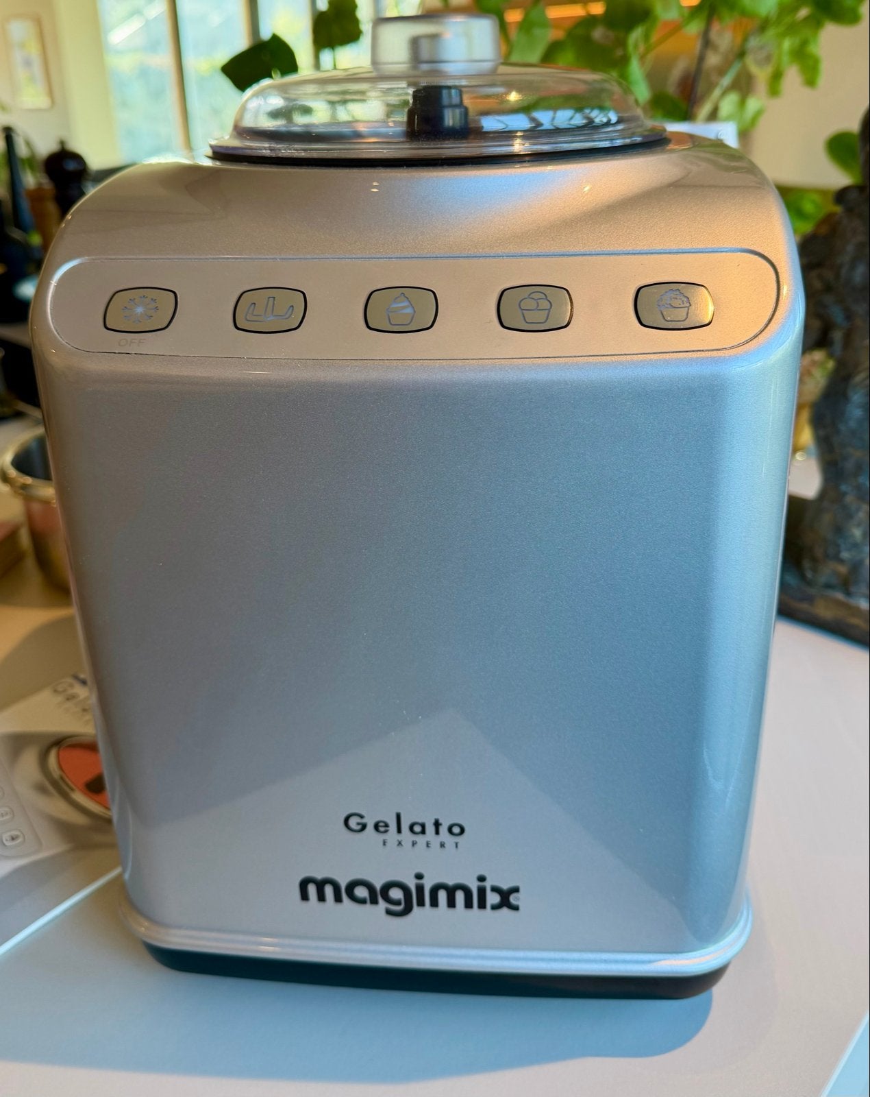 Magimix Gelato Expert ijsmachine - Zilver, Ophalen of Verzenden, Zo goed als nieuw, Zelfvriezend