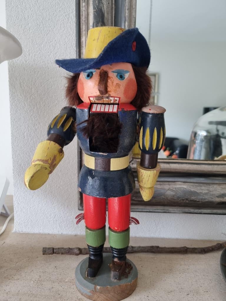 Vintage Notenkraker Houten Soldaat Decoratie, Diversen, Kerst, Ophalen of Verzenden