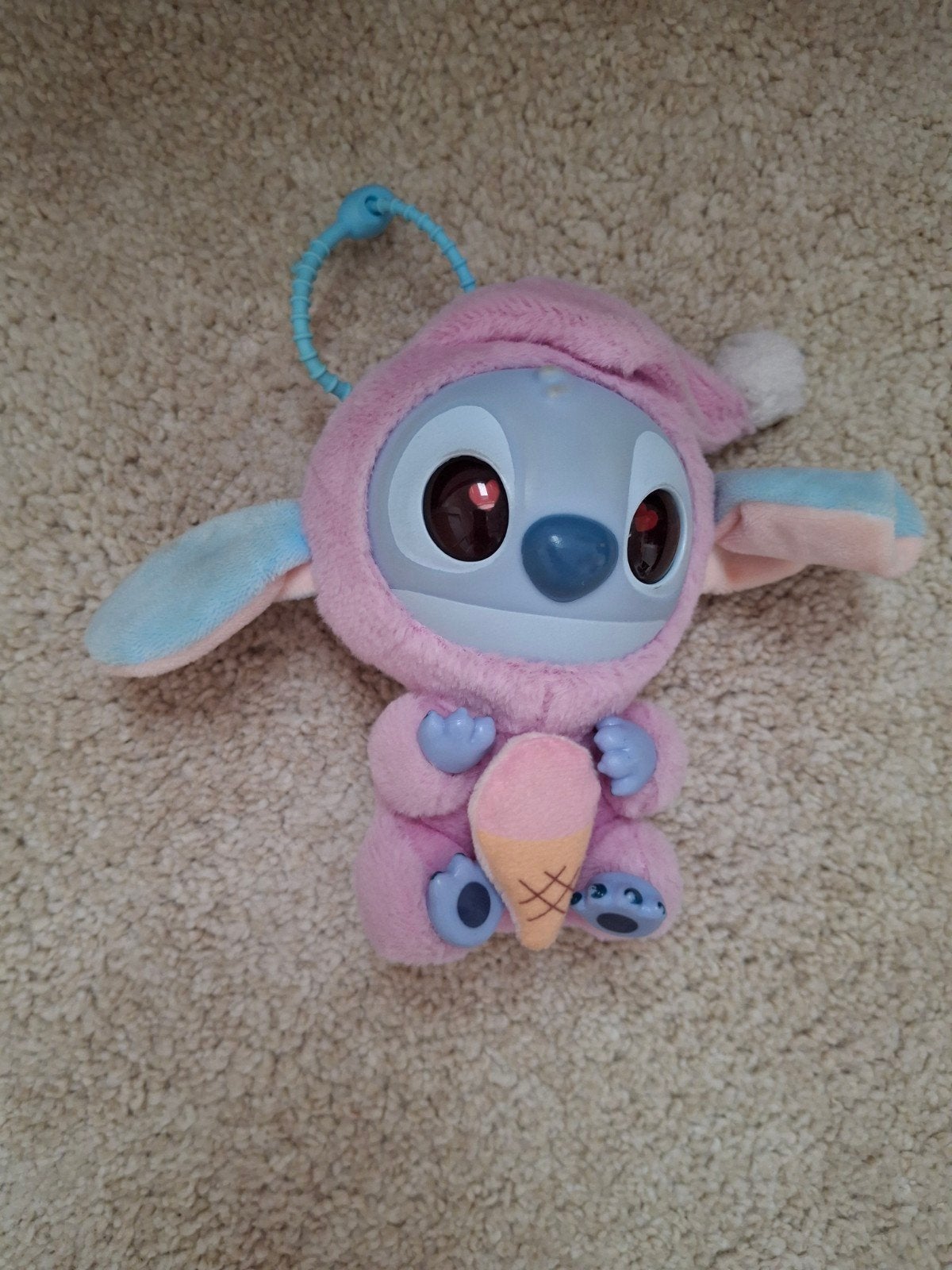 Stitch knuffel in pyjama met ijsje - sleutelhanger, Paars, Disney, Overige typen, Ophalen of Verzenden