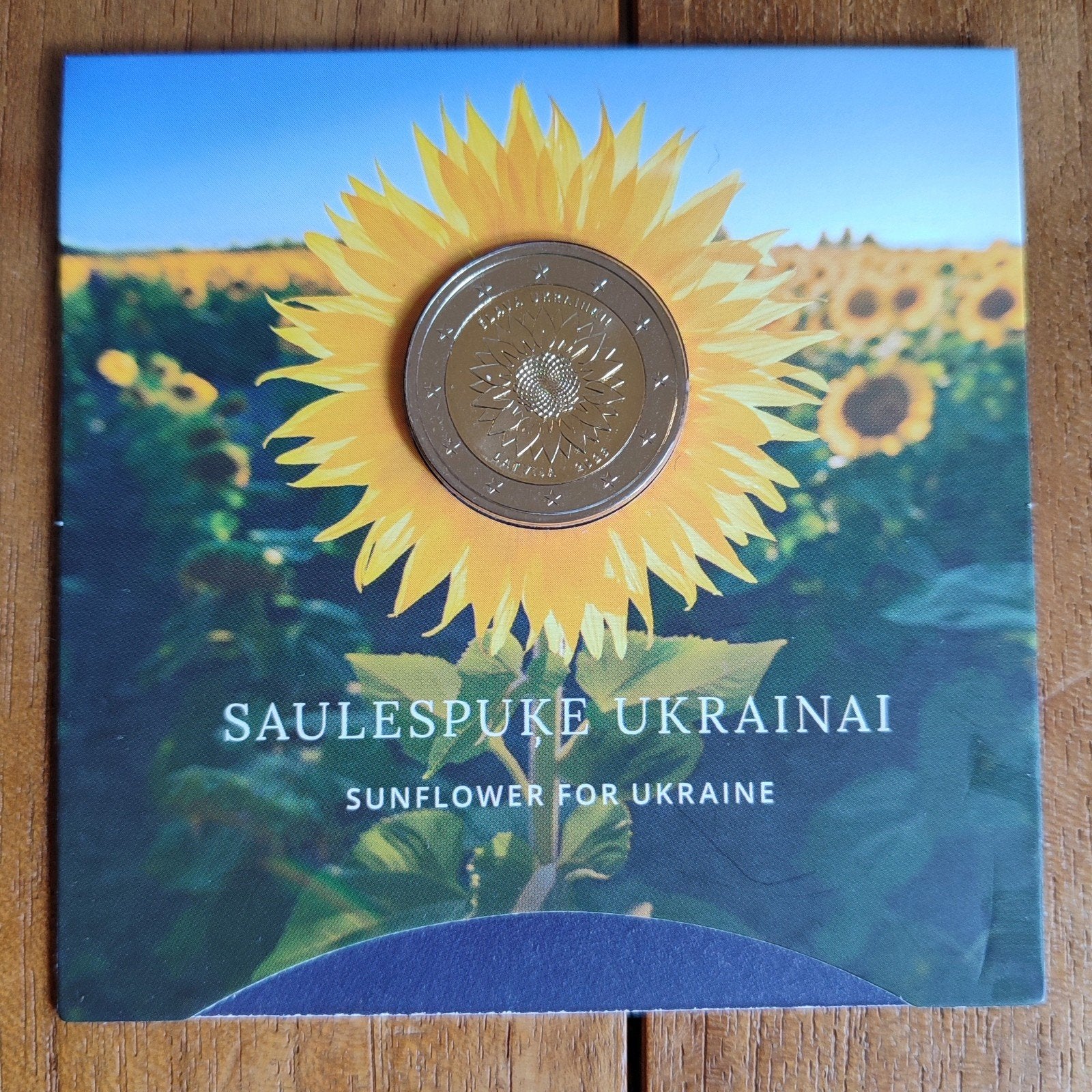 Letland 2 euro 2023 BU Ukraïnse Zonnebloem Coincard, Ophalen of Verzenden, Overige landen, 2 euro, Setje
