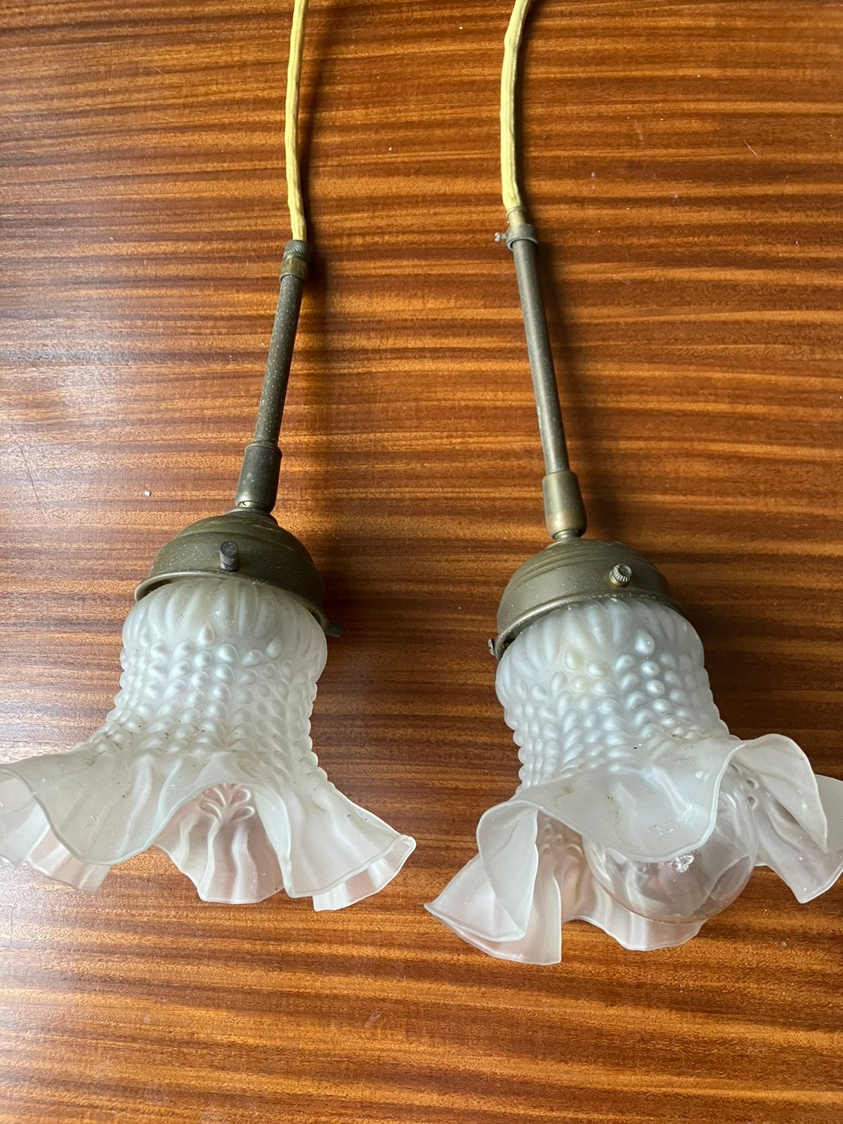 2 antieke hanglampjes. Art nouveau ., Ophalen of Verzenden