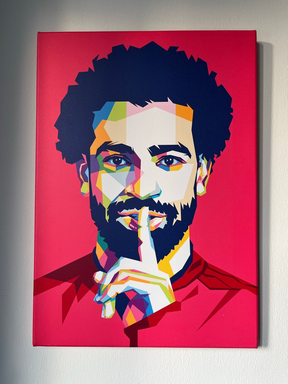 Canvas Salah 50x35 cm - Pop Art Stijl, Antiek en Kunst, Kunst | Schilderijen | Modern, Ophalen, Print, Op houten frame, Portret