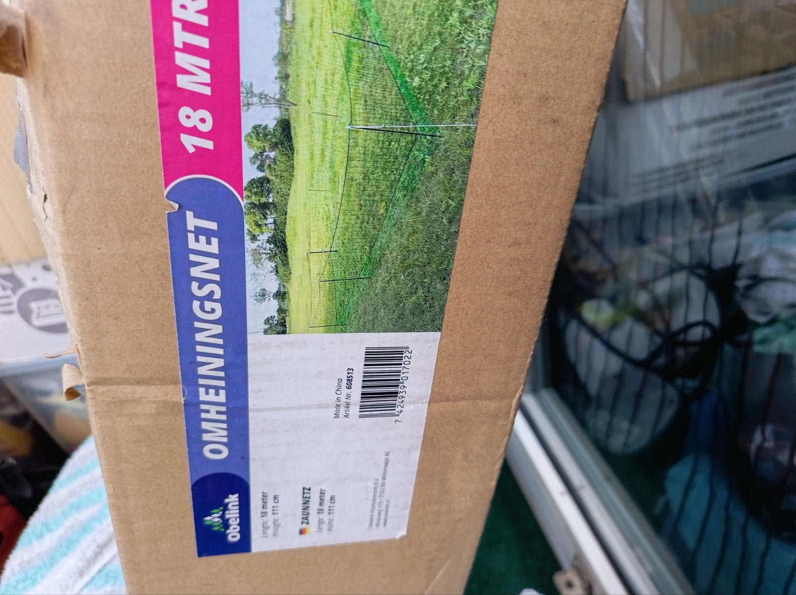 omheiningsnet 18 mtr voor op de camping, Ophalen, Nieuw