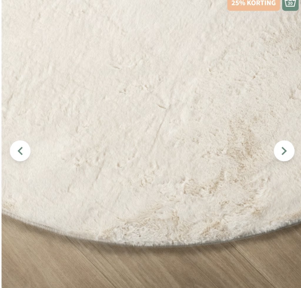 Rond laagpolig vloerkleed – Cozy Crème Ø270 cm, Ophalen, Crème, Rond, 200 cm of meer