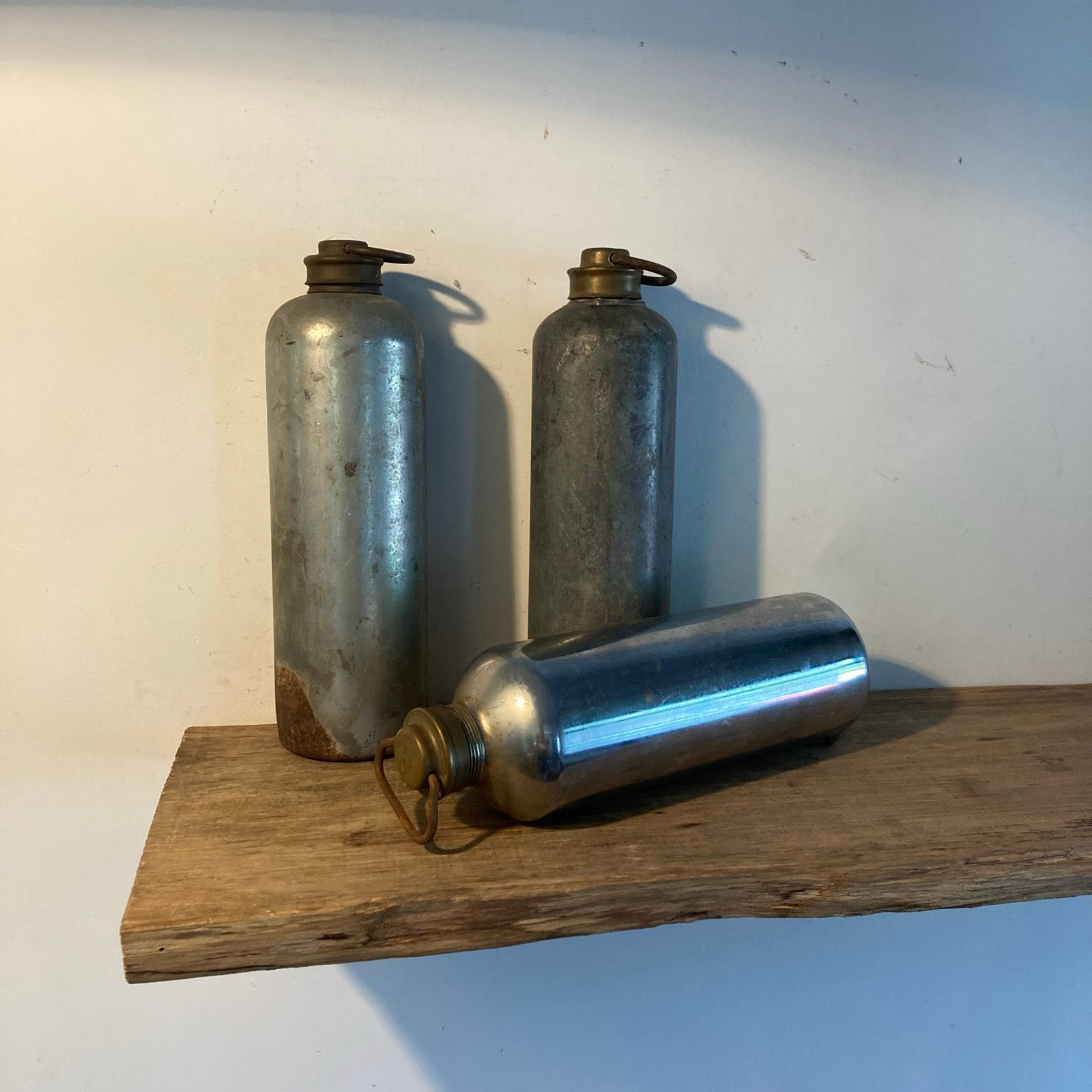 Set van 3 vintage bedkruiken met koperen dop, Ophalen of Verzenden