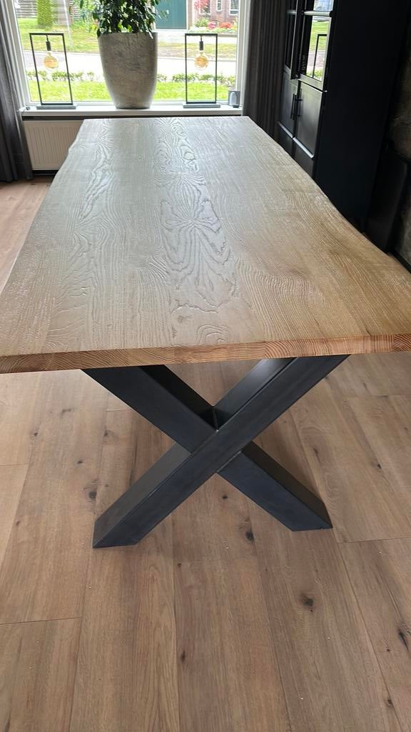 Eettafel boomstam 6 persoons, Ophalen, 100 tot 150 cm, 200 cm of meer, Zo goed als nieuw