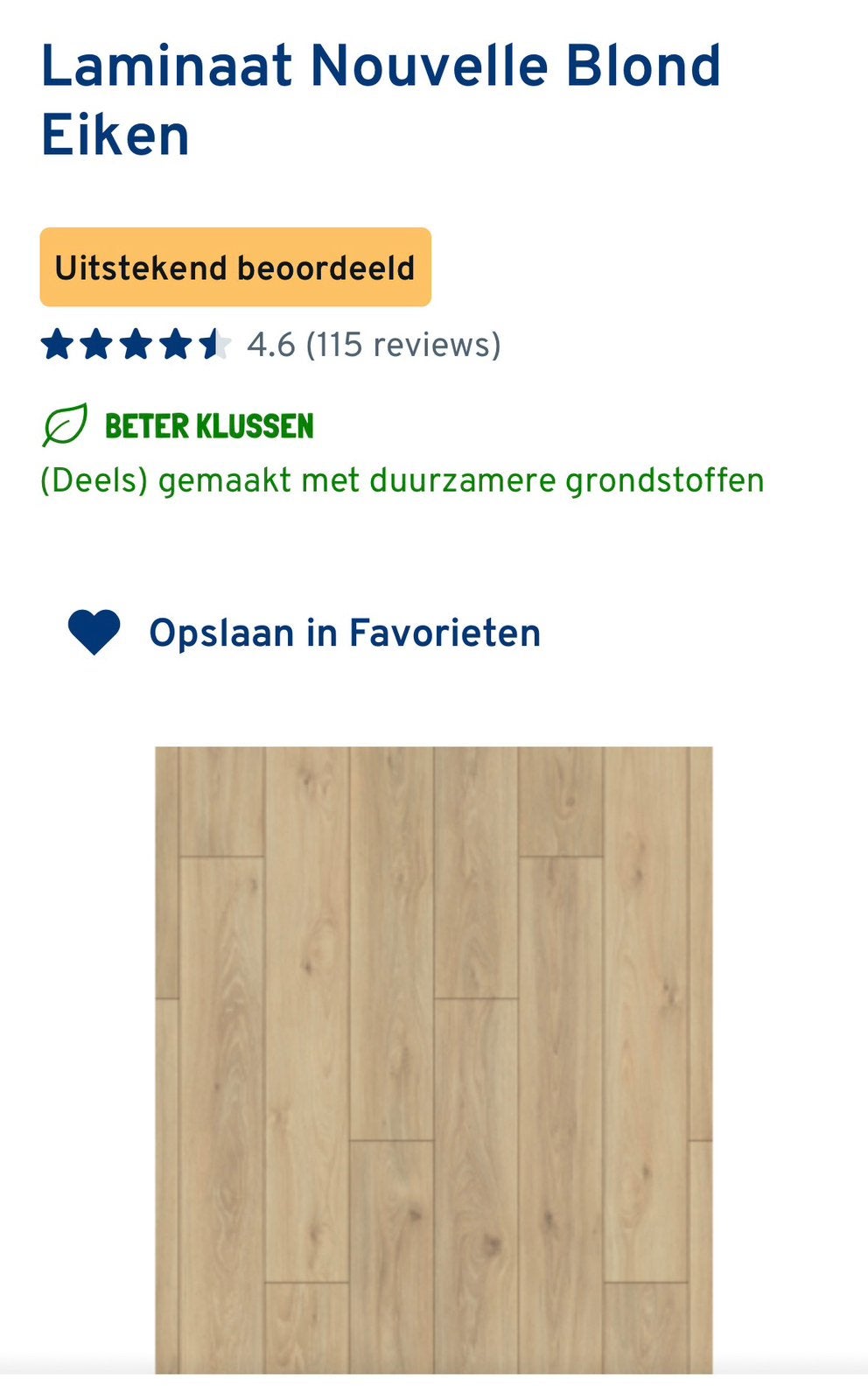 GRATIS Restant Laminaat Nouvelle Blond Eiken, Ophalen, Nieuw, Minder dan 5 m², Laminaat