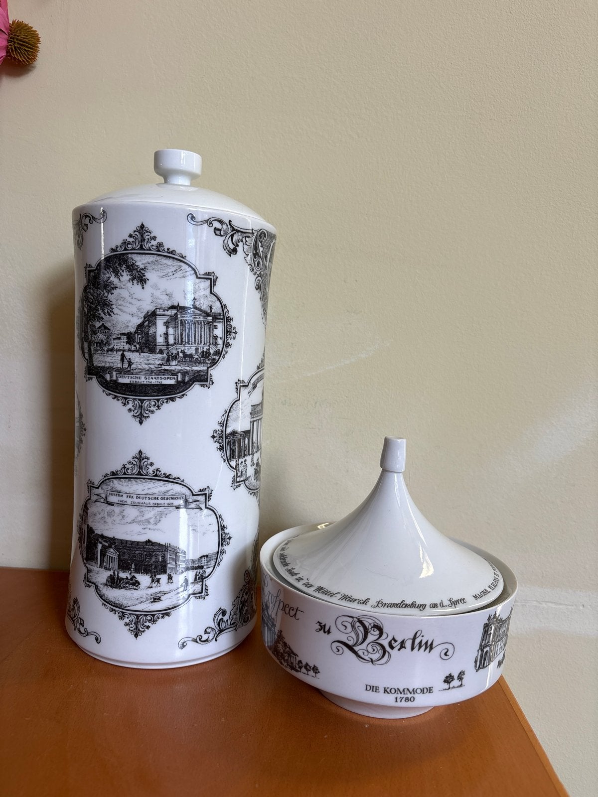 Vintage Unter Weiss Bach porseleinen potten, Made in GDR, Ophalen of Verzenden