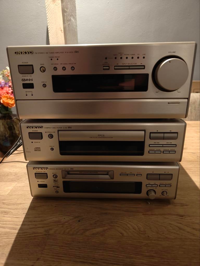 Onkyo Stereo Set: Receiver, CD-speler, Minidisc (excl. AB), Overige merken, Gebruikt, Tuner of Radio, Losse componenten