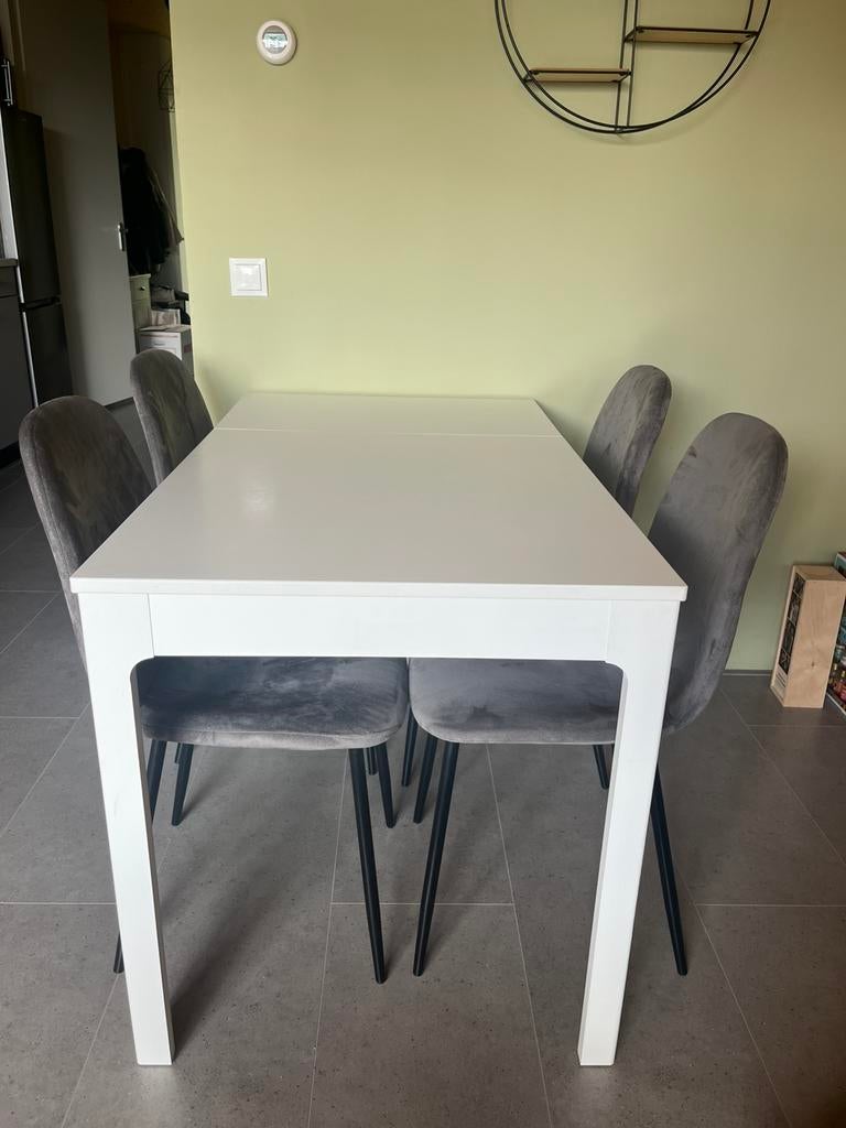 (Uitschuifbare) eettafel wit (80 tot 120 cm), Huis en Inrichting, Tafels | Eettafels, Zo goed als nieuw, 50 tot 100 cm, 100 tot 150 cm