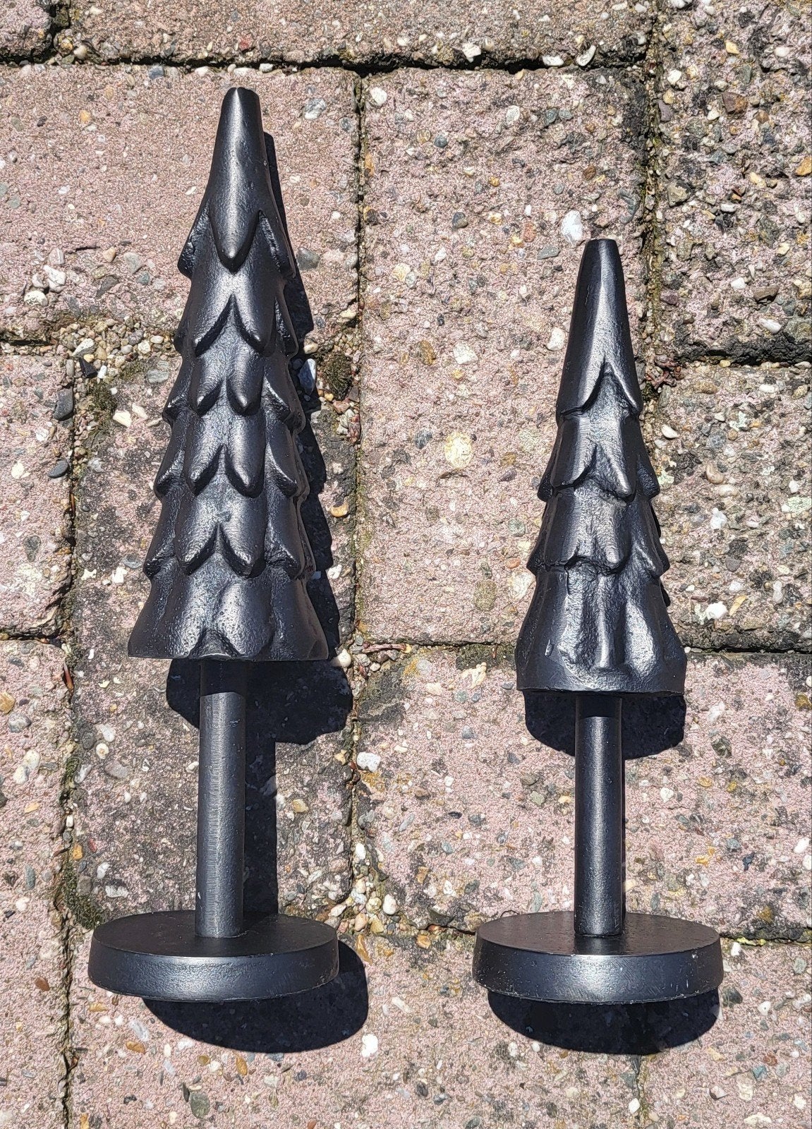 Set van 2 decoratieve aluminium kerstbomen, Zwart, Ophalen of Verzenden, Zo goed als nieuw, Metaal