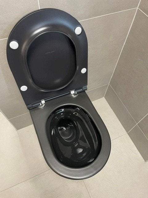 Catalano Sfera 54x35 wandtoilet in mat zwart. Showroommodel., Doe-het-zelf en Verbouw, Sanitair, Ophalen, Nieuw, Steen, Toilet