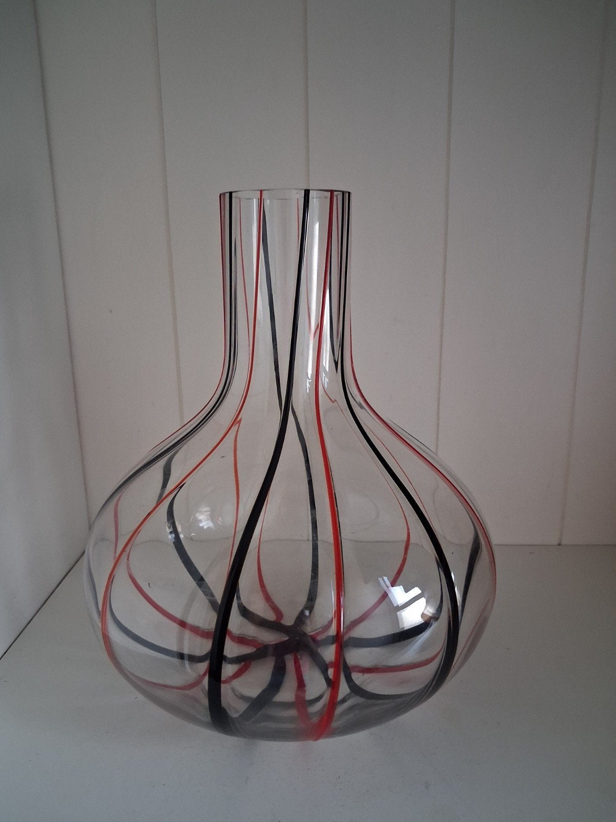 Vintage handmade glazen vaas Murano stijl, Ophalen of Verzenden