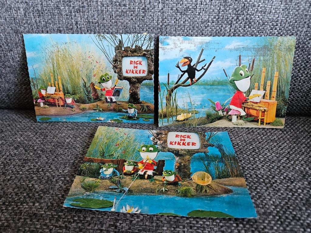 Rick de Kikker 3 kaarten, Verzenden, 1980 tot heden, Gelopen, Overige thema's
