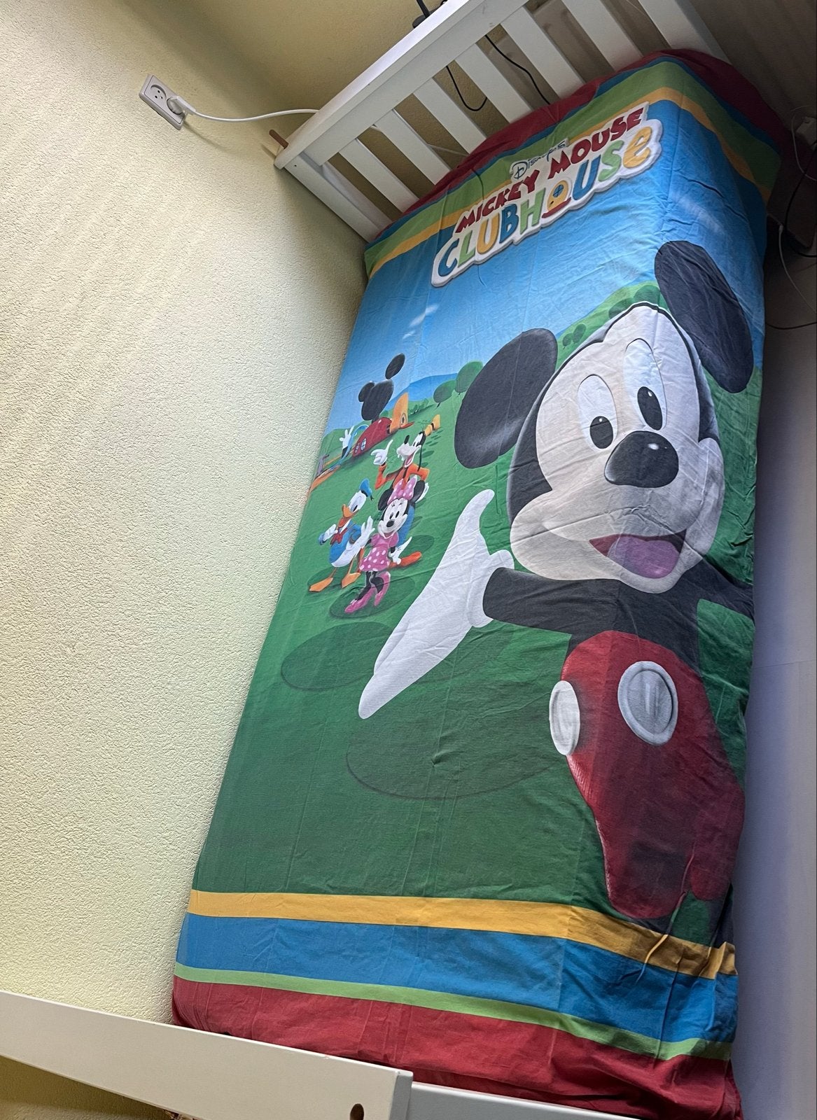 Mickey Mouse Clubhouse dekbedovertrek met kussensloop, Ophalen, Gebruikt, Overige merken, Dubbelzijdig