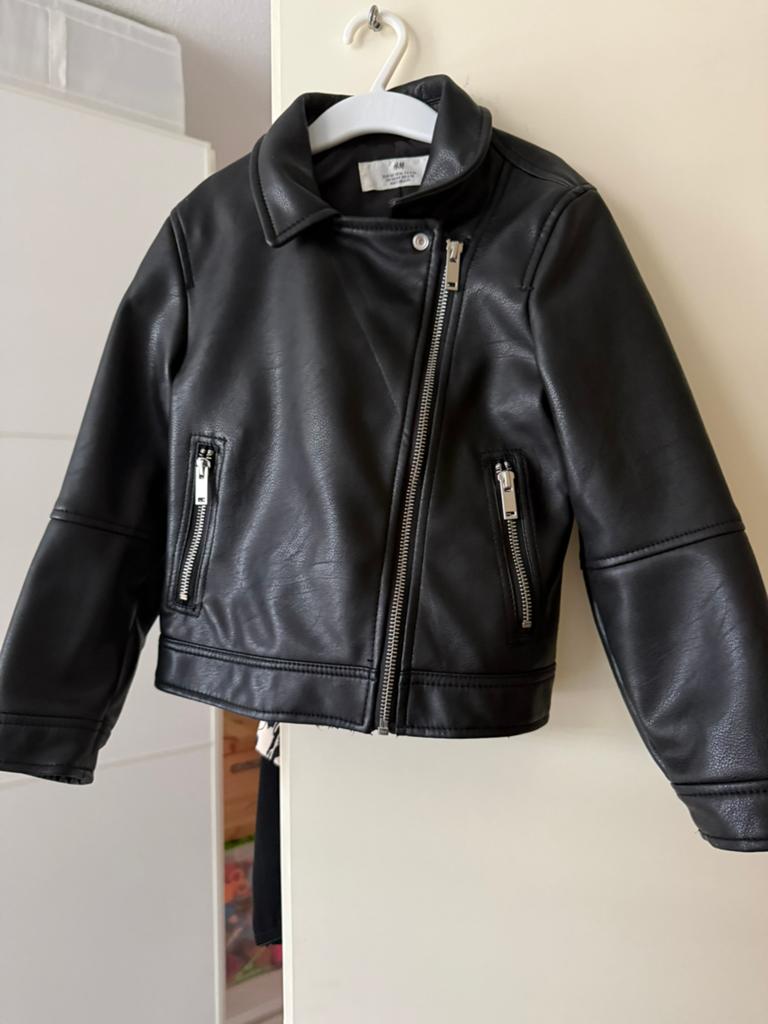 H&m leren jaa maat 122, Ophalen of Verzenden, Zo goed als nieuw, Meisje, Jas