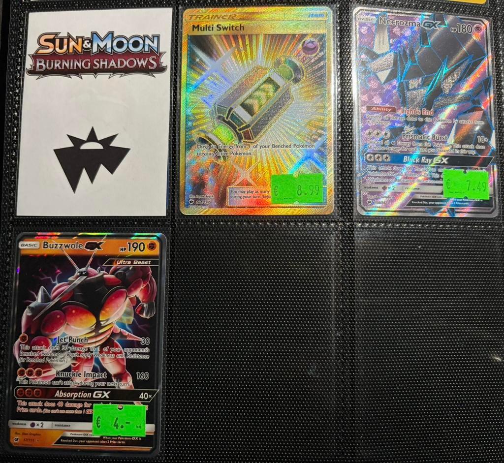 S&M Burning Shadows Hits Pokemon kaarten, Ophalen of Verzenden, Zo goed als nieuw