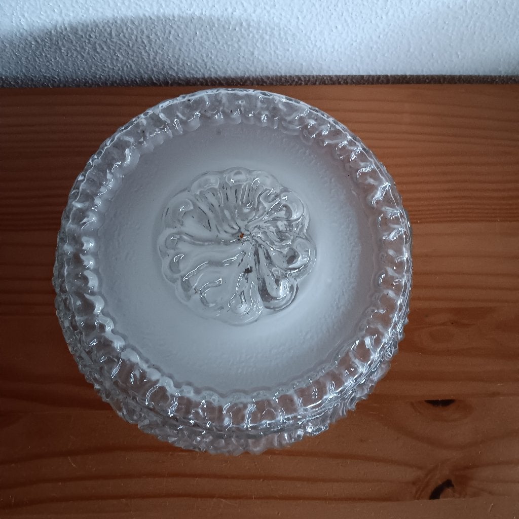 Vintage glazen plafonniere, jaren 60, Antiek en Kunst, Antiek | Lampen, Ophalen of Verzenden