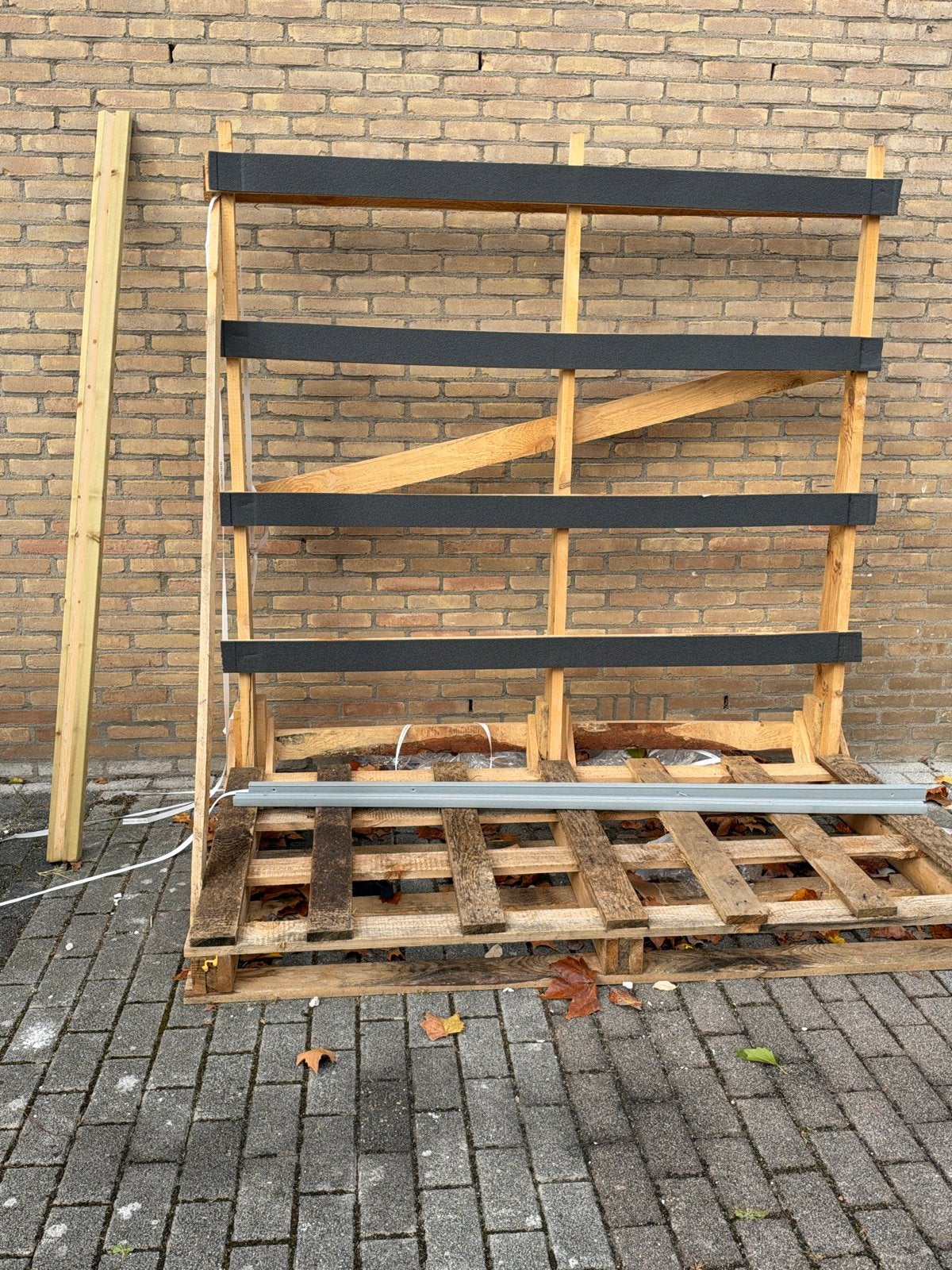 Stevige houten palletstelling GRATIS MEENEMEN, Ophalen, Gebruikt, 170 cm of meer
