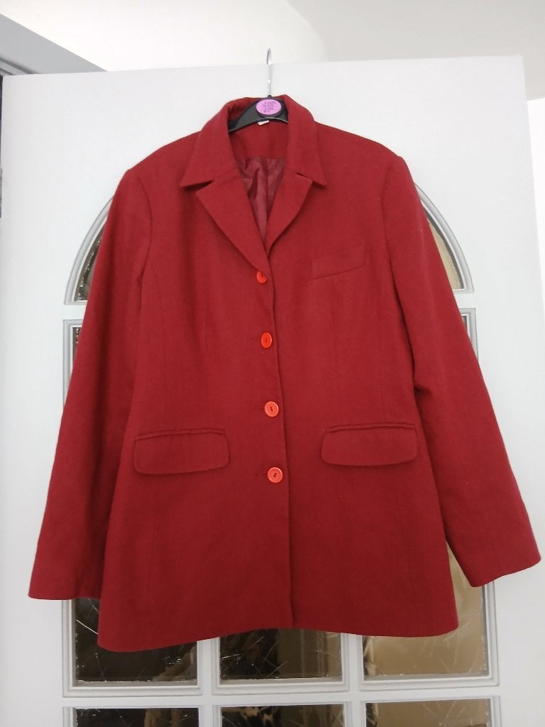 Blazer Bordeaux Maat 12, Kleding | Dames, Jasjes, Kostuums en Pakken, Ophalen of Verzenden, Gedragen, Maat 38/40 (M), Rood