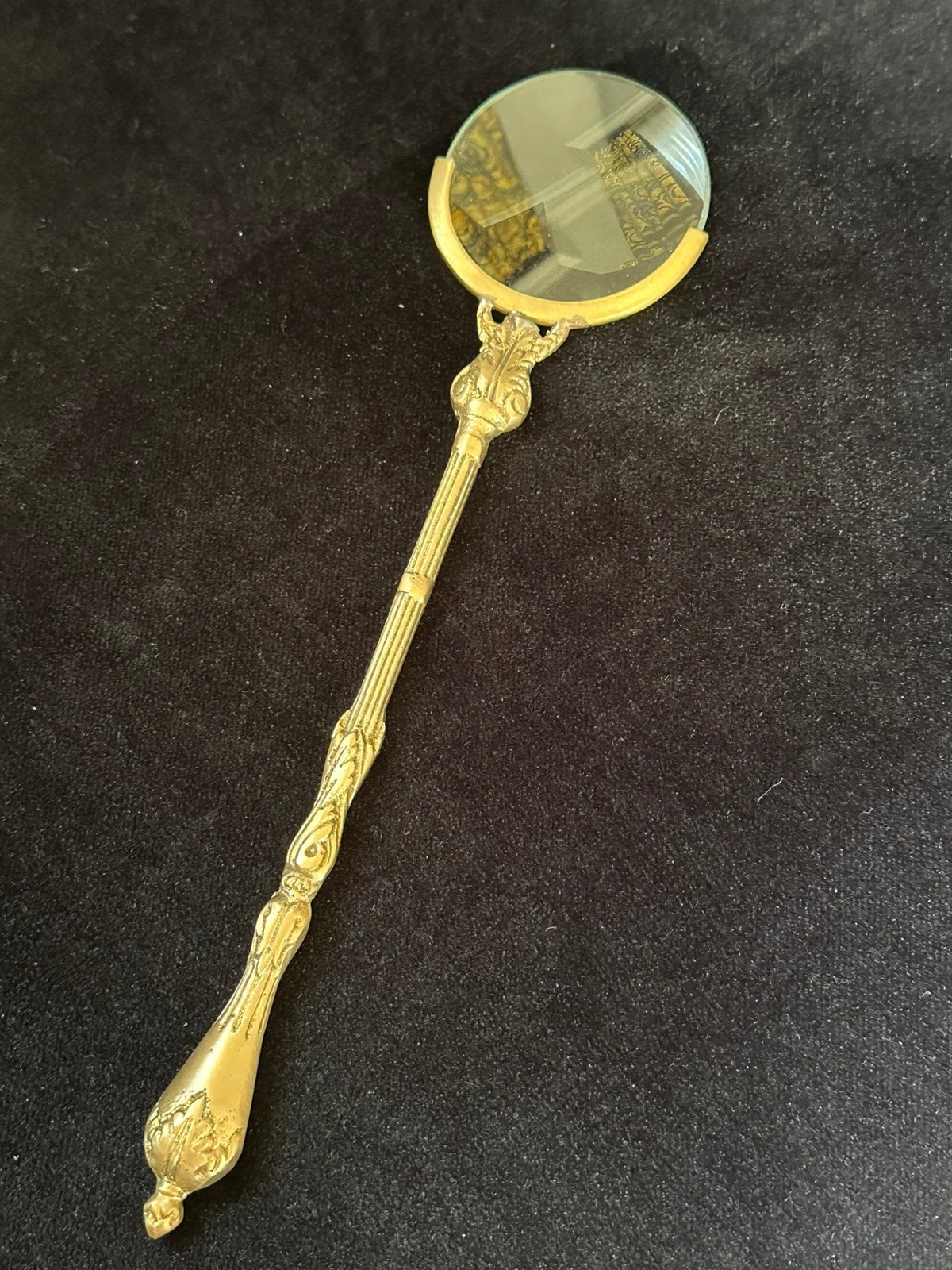 Antieke Messing Handloep Vergrootglas –Sierlijk Gedecoreerd, Verzenden, Zo goed als nieuw, Vergrootglas of Loep