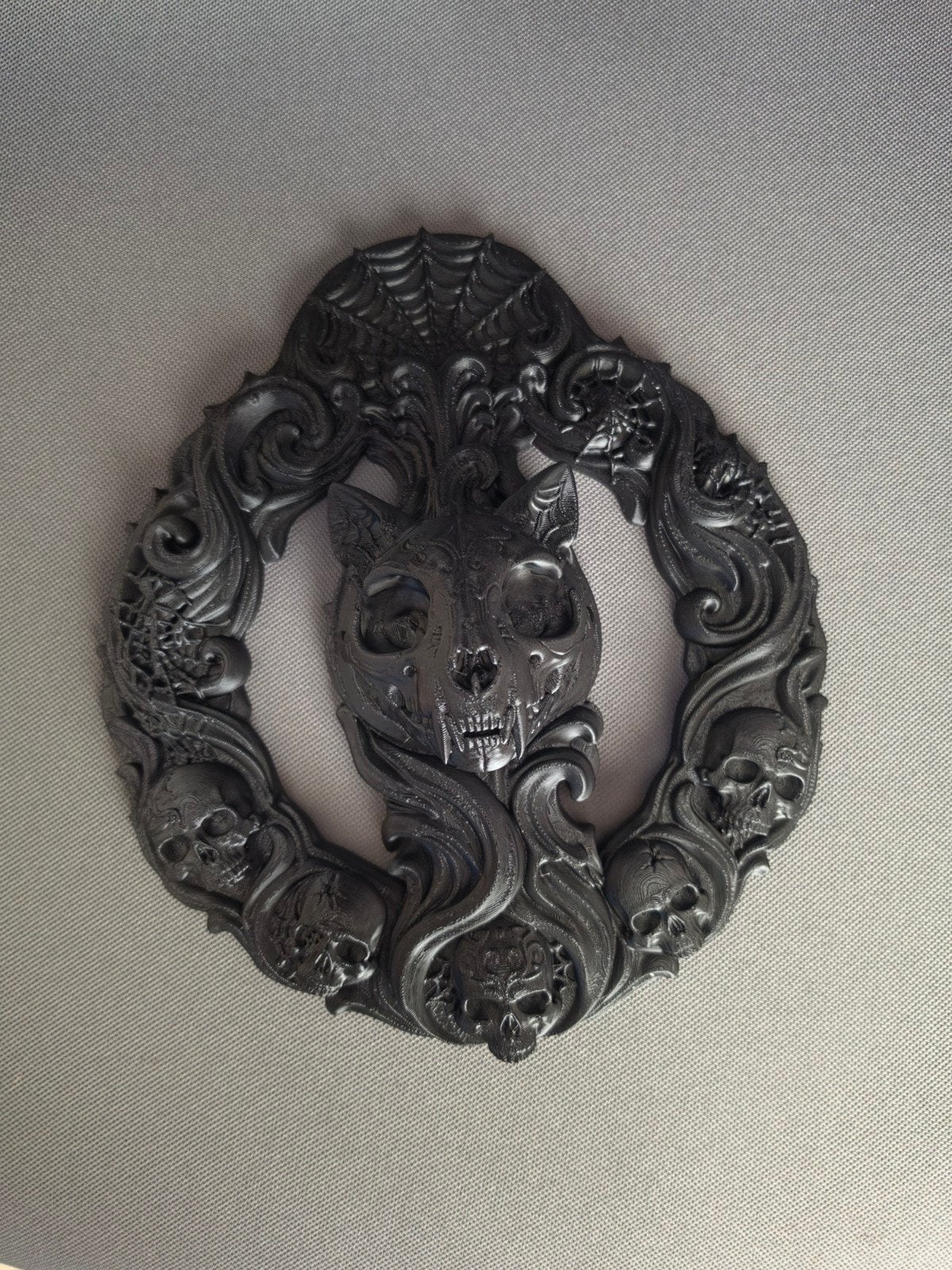 Halloween Krans met schedels en Spinnenwebben, Zwart, Overige stijlen, Nieuw, Kunststof