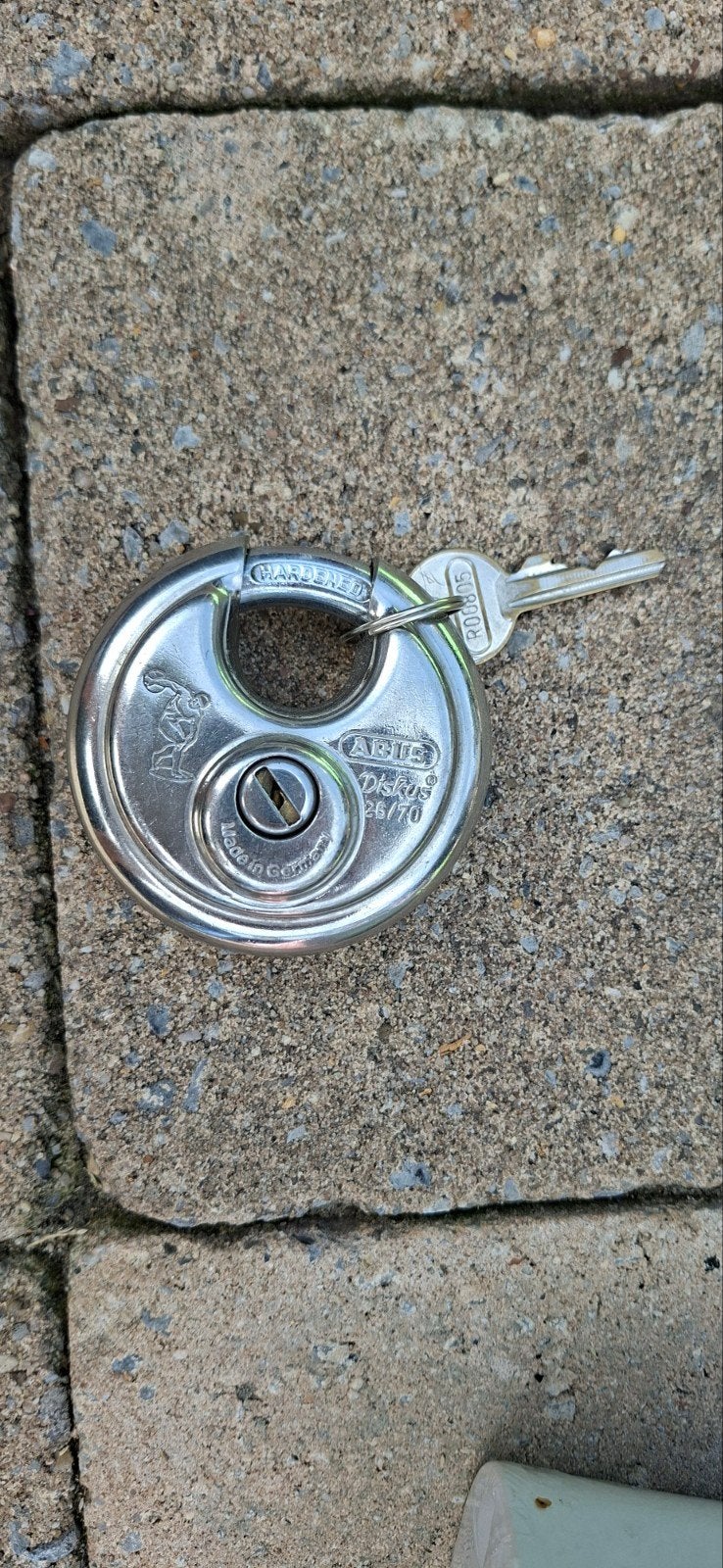 Abus Diskus hangslot voor aanhanger of caravan, Ophalen of Verzenden, Gebruikt