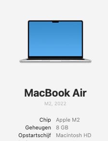 Macbook Air M2 (2022) - 512GB/8GB - M2, Computers en Software, Apple Macbooks, Ophalen, Qwerty, 8 GB, 13 inch
