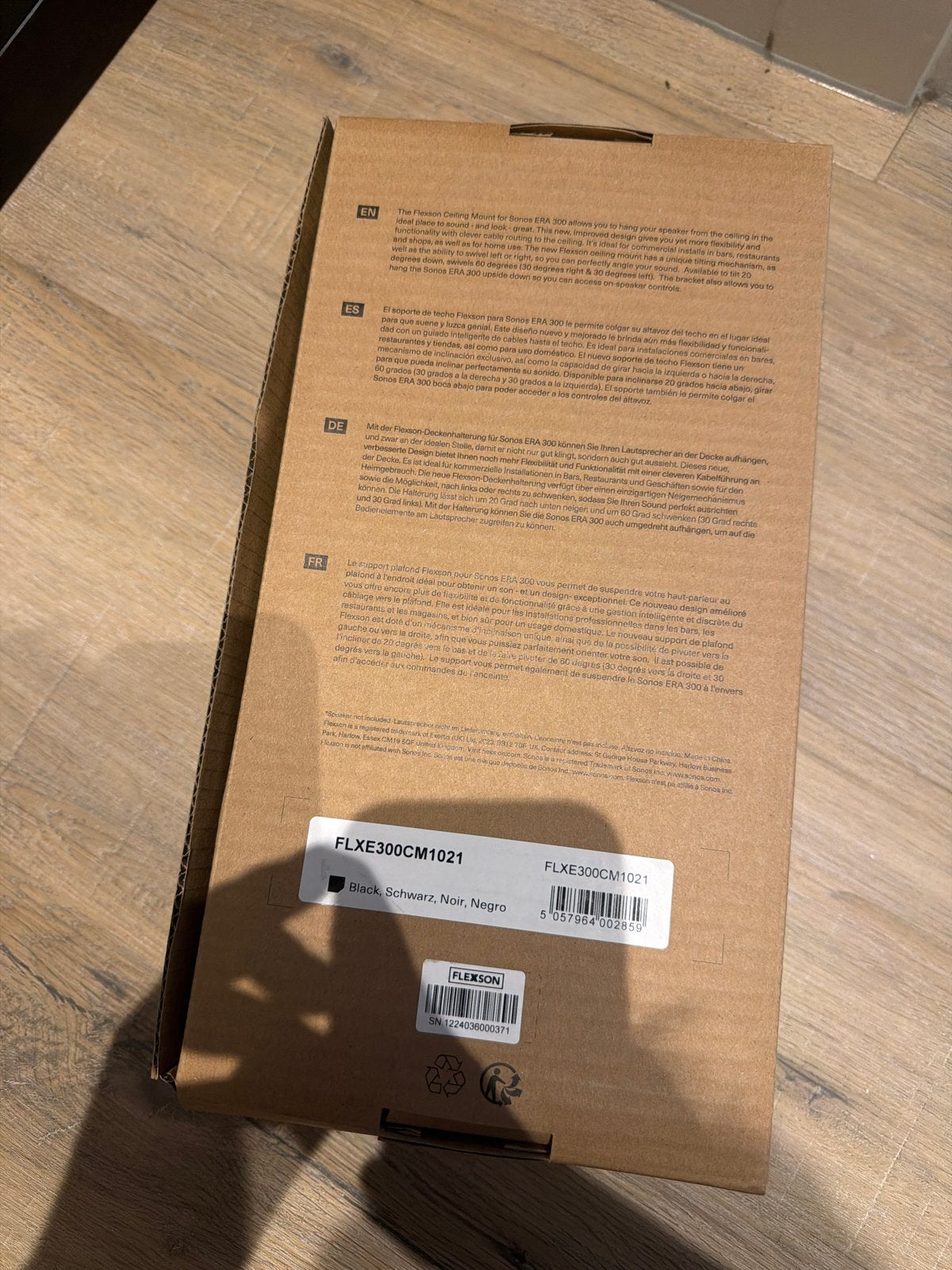 Flexson ERA 300 Plafondbeugel Zwart, Ophalen of Verzenden, Nieuw