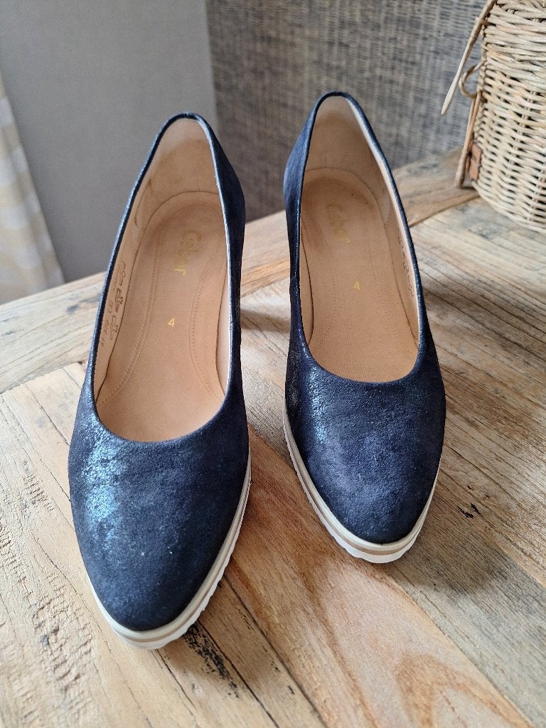 Gabor pump blauw mt 4 (37) - nieuwstaat, Pumps, Zo goed als nieuw, Verzenden, Blauw