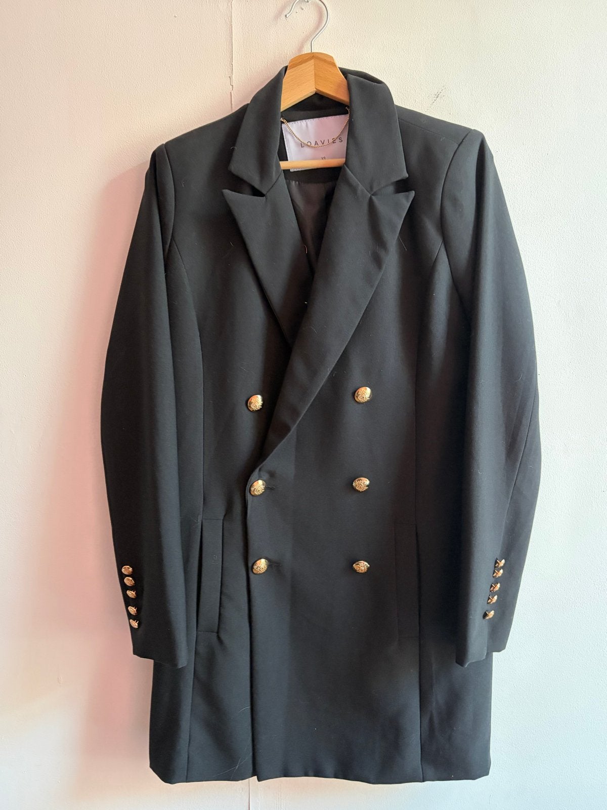 Loavies zwartte blazer jurk XS (valt als S/M), Zwart, Ophalen of Verzenden, Maat 36 (S), Gedragen