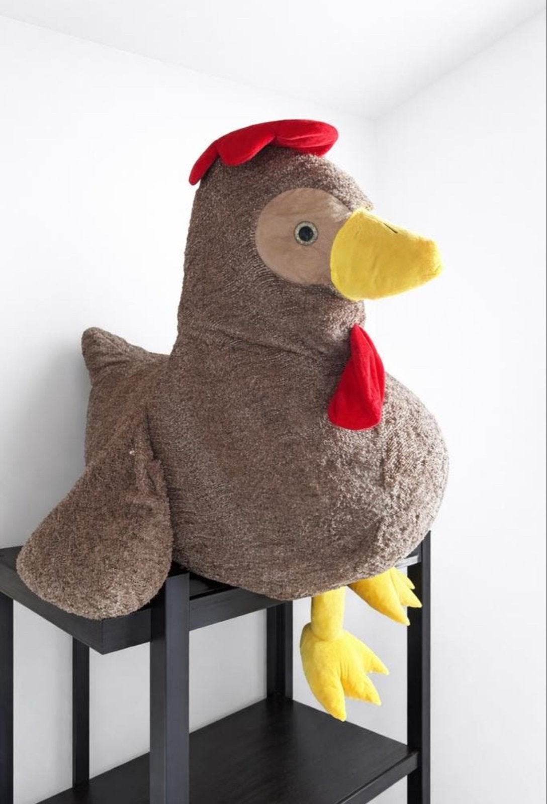 Grote pluche kip knuffel - Zo goed als nieuw, Ophalen, Overige typen, Zo goed als nieuw, Bruin