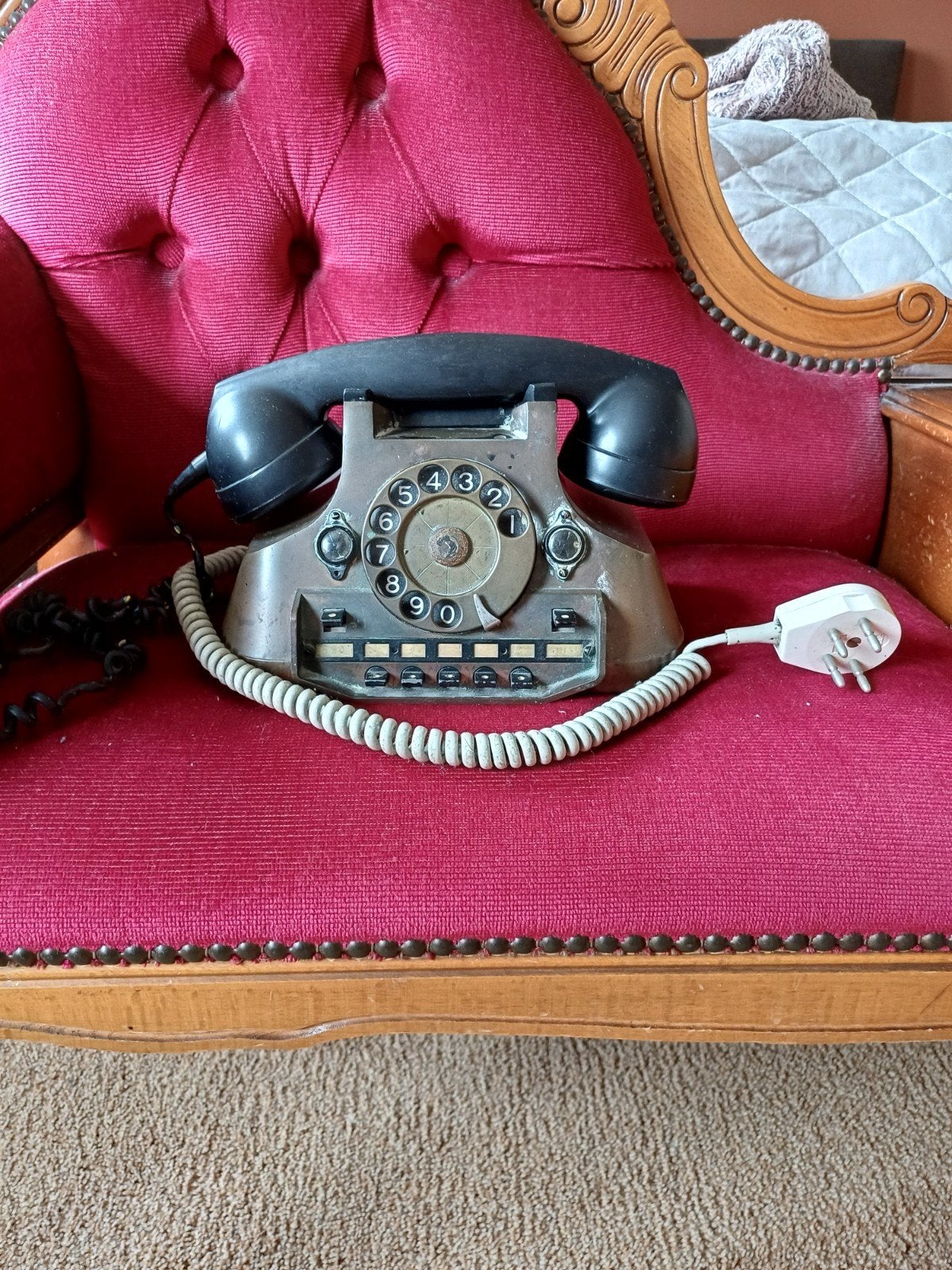 Vintage PTT Telefoon met Draaischijf - Jaren '60/'70, Ophalen, Gebruikt, Met draaischijf