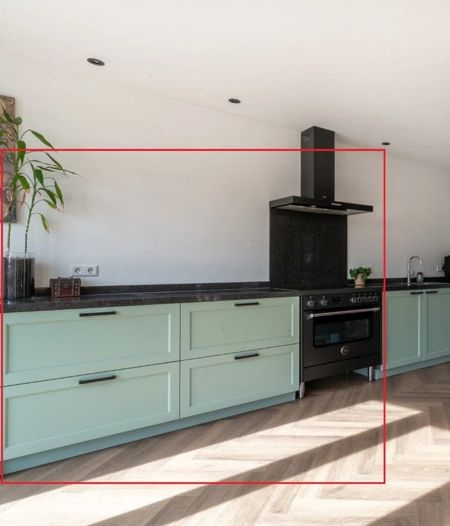 Bertazzoni 90cm inductiefornuis + keukenblok + afzuigkap, Ophalen, Gebruikt, 150 tot 200 cm, Minder dan 100 cm