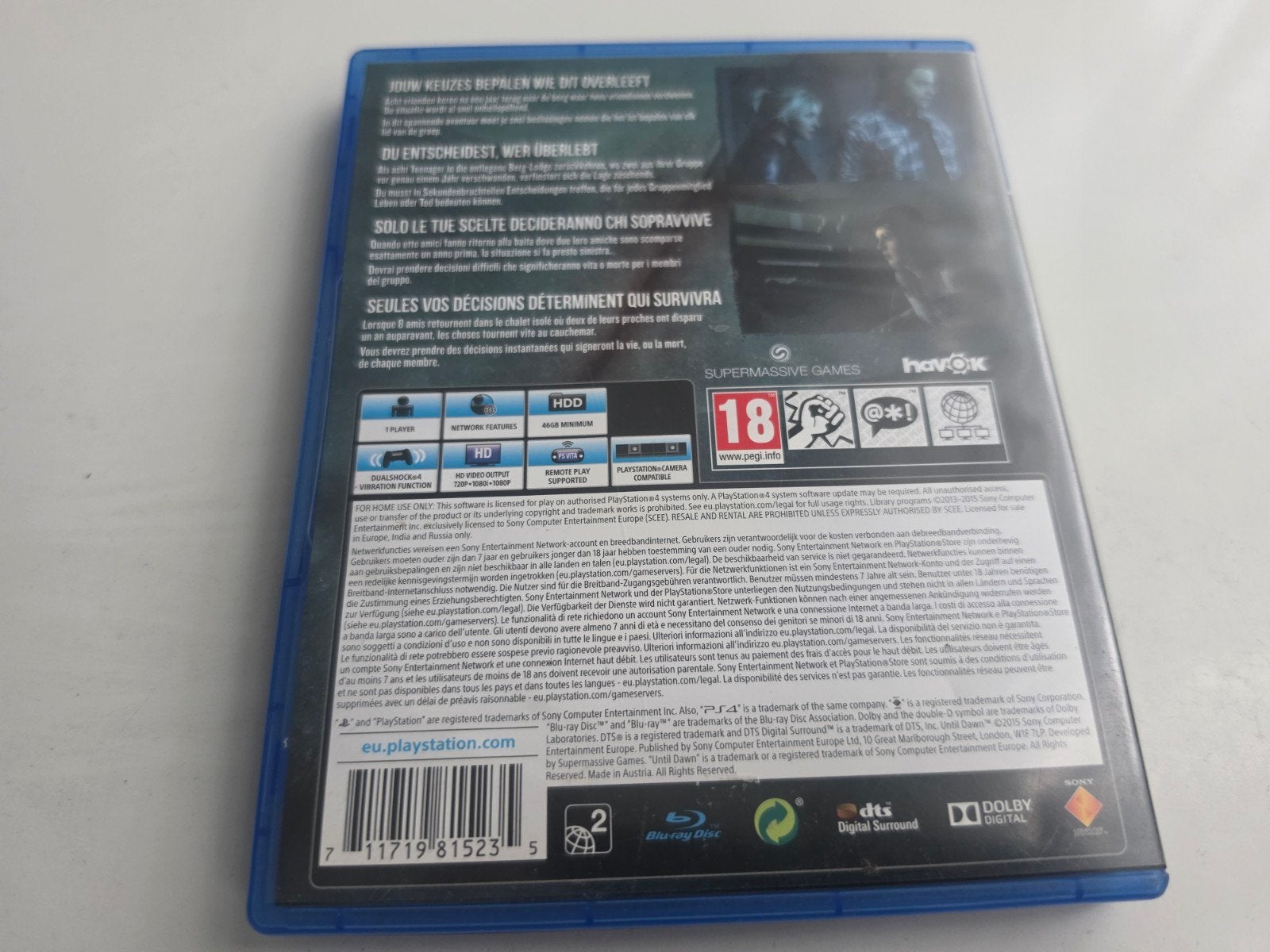 Until Dawn voor Playstation 4 en 5 Lees Beschrijving, Playstation Studios, Vanaf 18 jaar, Playstation Studios EU, Overige genres