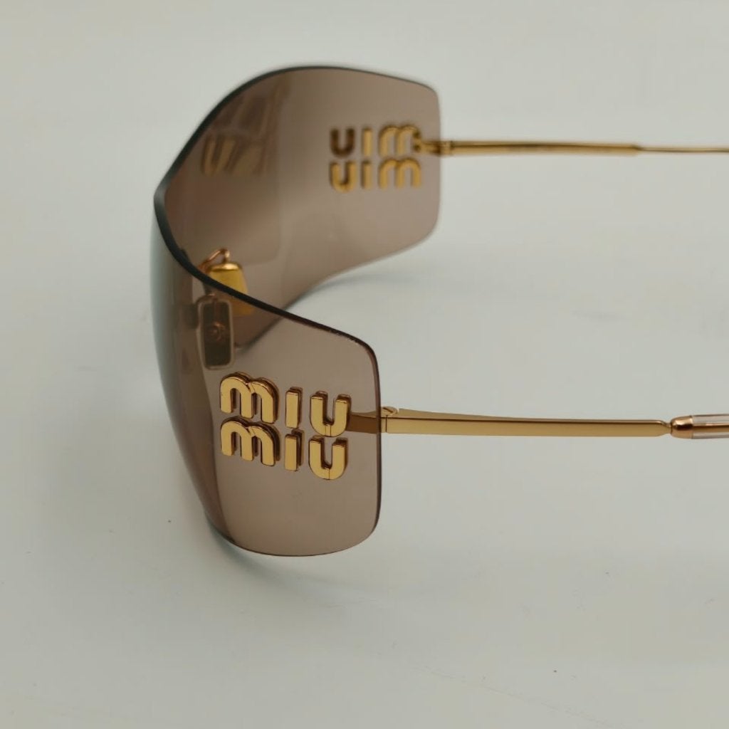 Miu Miu SMU B53S Designer dames zonnebril goudbruin, Flex Ltd., Zo goed als nieuw, https://flex.com/contact-us, Nobelstraat 10, 5807 GA Oostrum LB, Limburg, Nederland