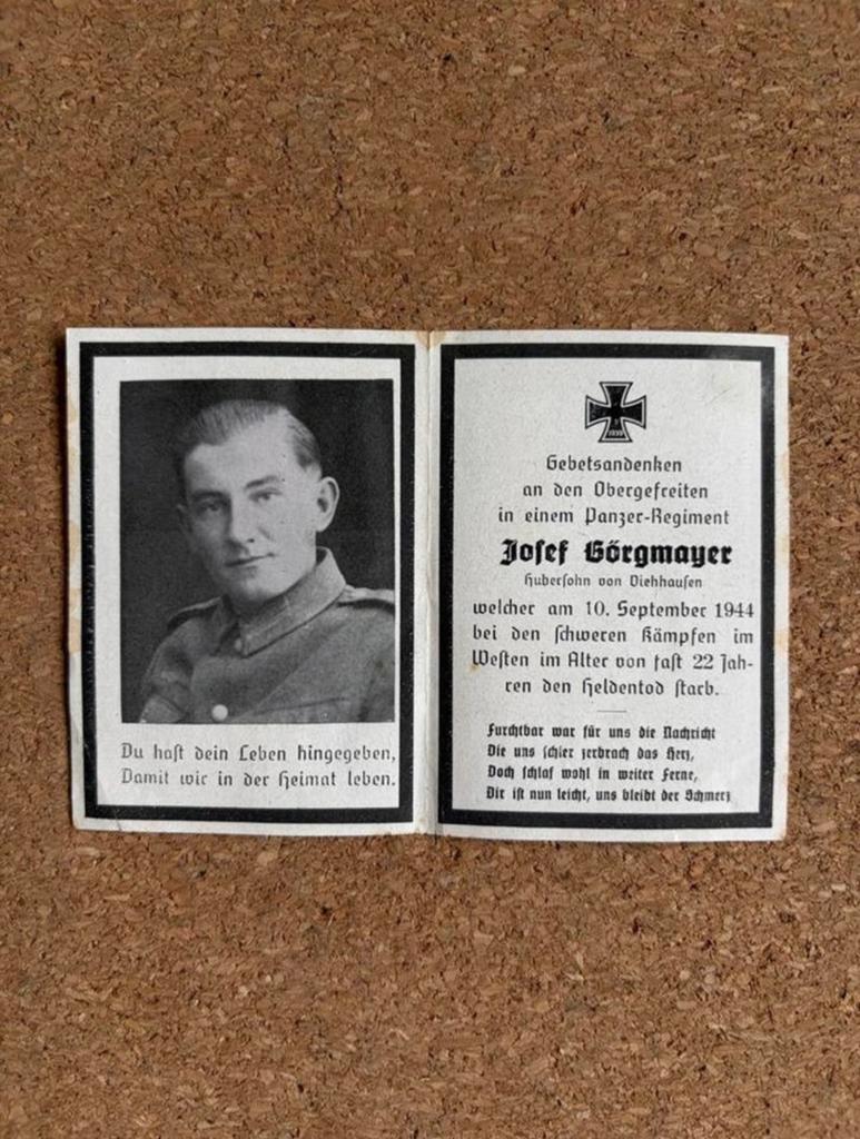 Duits WW2 WO2 panzer bidprentje (westfront 1944), Verzamelen, Militaria | Tweede Wereldoorlog, Ophalen of Verzenden, Duitsland